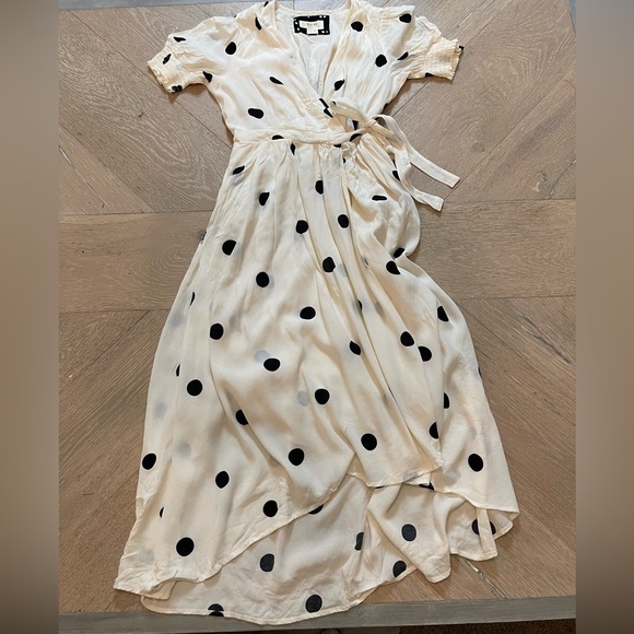 Anthropologie Maeve Breanna Maxi Side-Tie Wrap Polka Dot dress - Picture 4 of 9